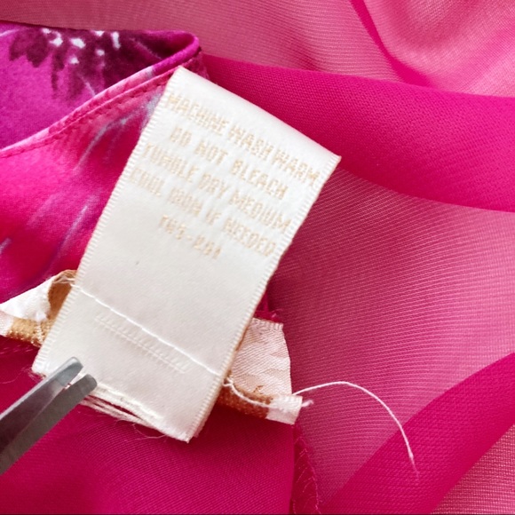 Vintage y2k babydoll slip pink floral semi sheer - Picture 10 of 12